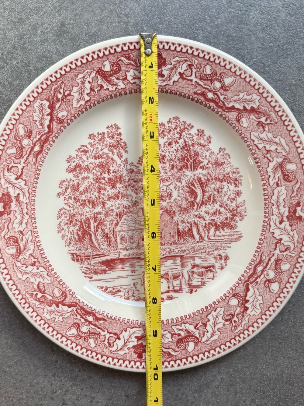 Vintage 1965 Royal
China "Memory Lane"
Red Transferware Dinner
Plate - Picture 2 of 4
